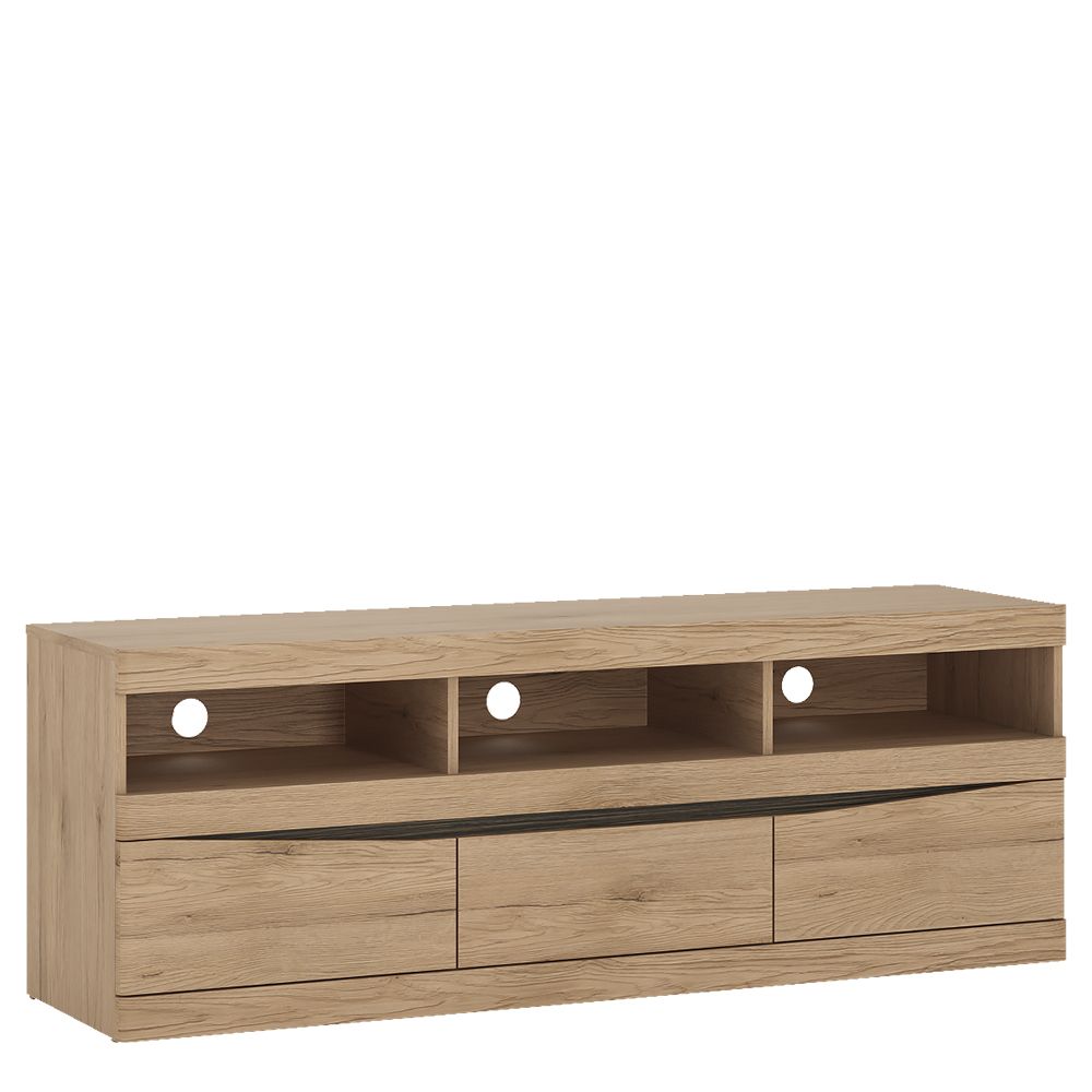 Kensington Wide 3 Drawer TV Unit in Oak