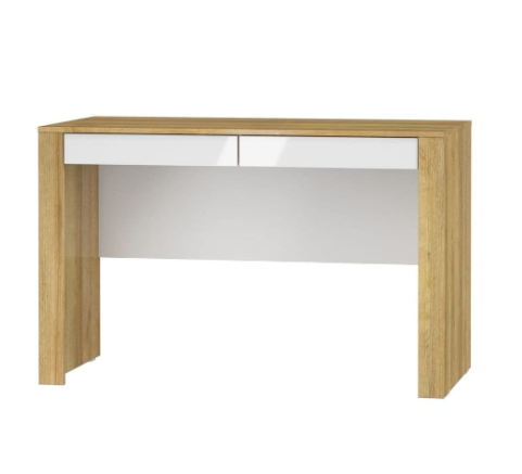 Canada Oak Effect and White Gloss Computer Desk