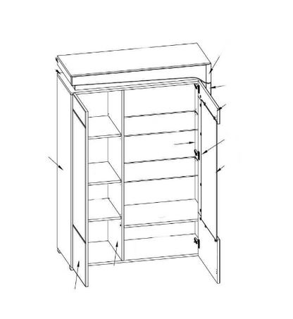 Canada Oak Effect And White Gloss Low Wide Display Cabinet with LED Lights