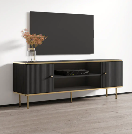 Madison Black And Gold TV Unit Stand