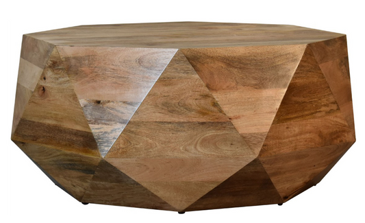 Geometric Solid Wood Coffee Table - Delight Fittings