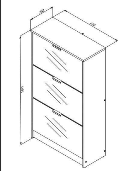 Catinna Mirrored and Oak Effect Drawer Shoe Cabinet