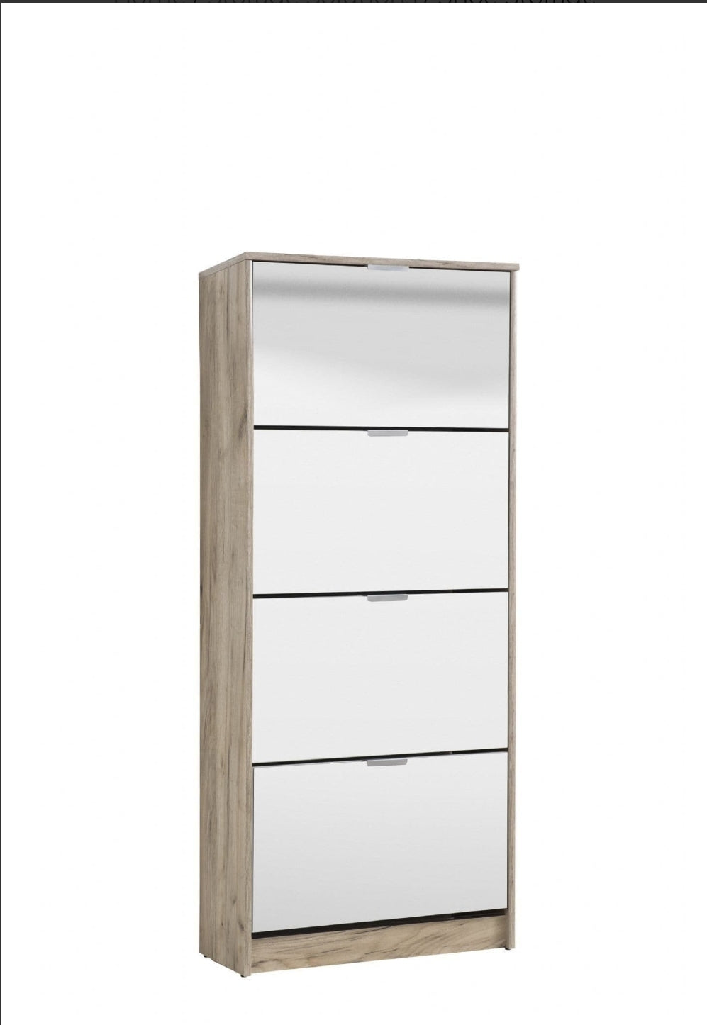 Catinna Mirrored and Oak Effect Drawer Shoe Cabinet