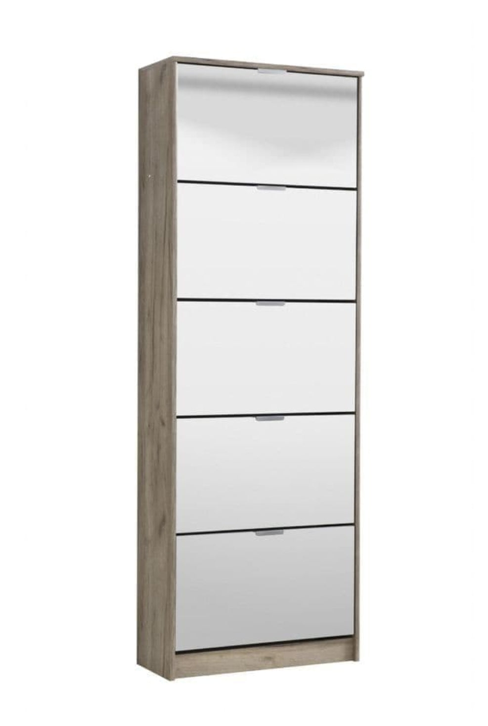 Catinna Mirrored and Oak Effect Drawer Shoe Cabinet