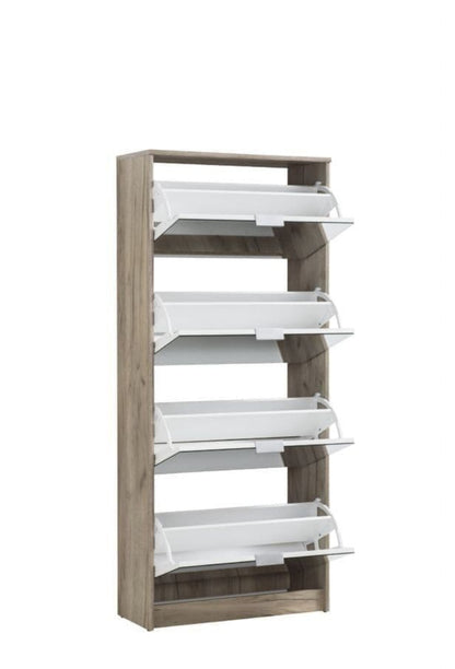 Catinna Mirrored and Oak Effect Drawer Shoe Cabinet