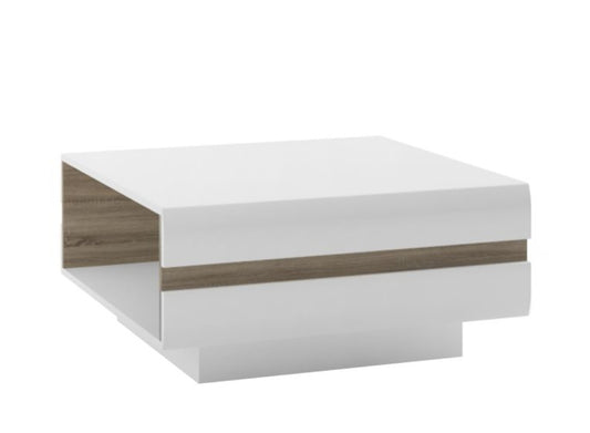 Chelsea Living Small Coffee Table in White with a Truffle Oak Trim