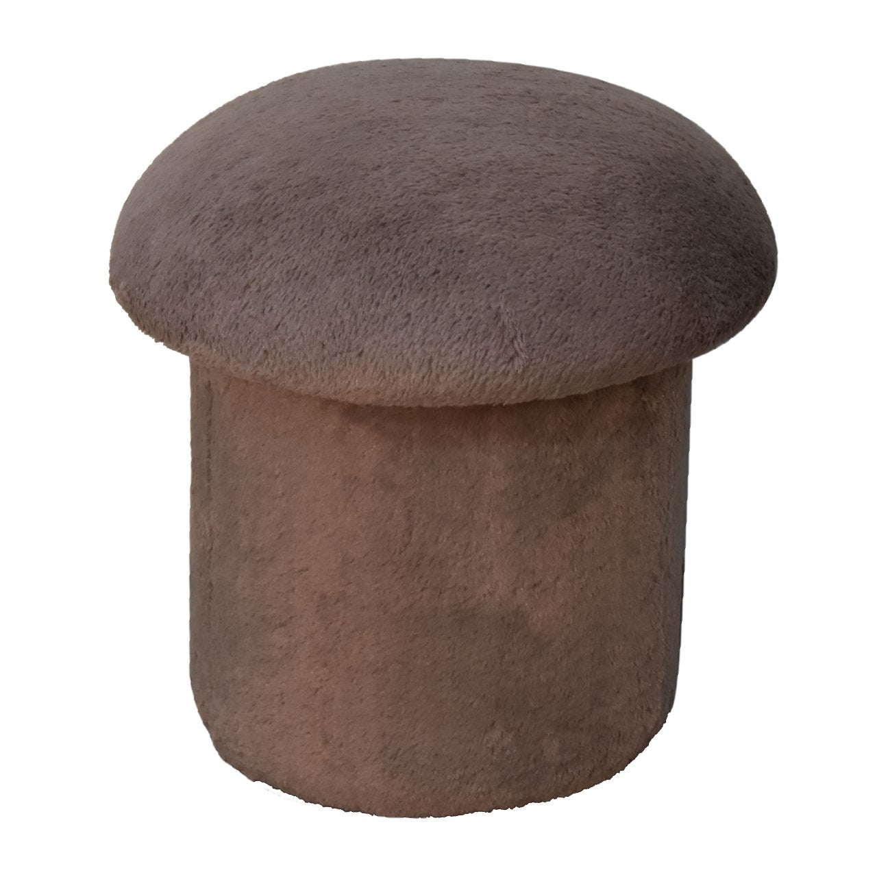 Mocha Faux Fur Mushroom Footstool