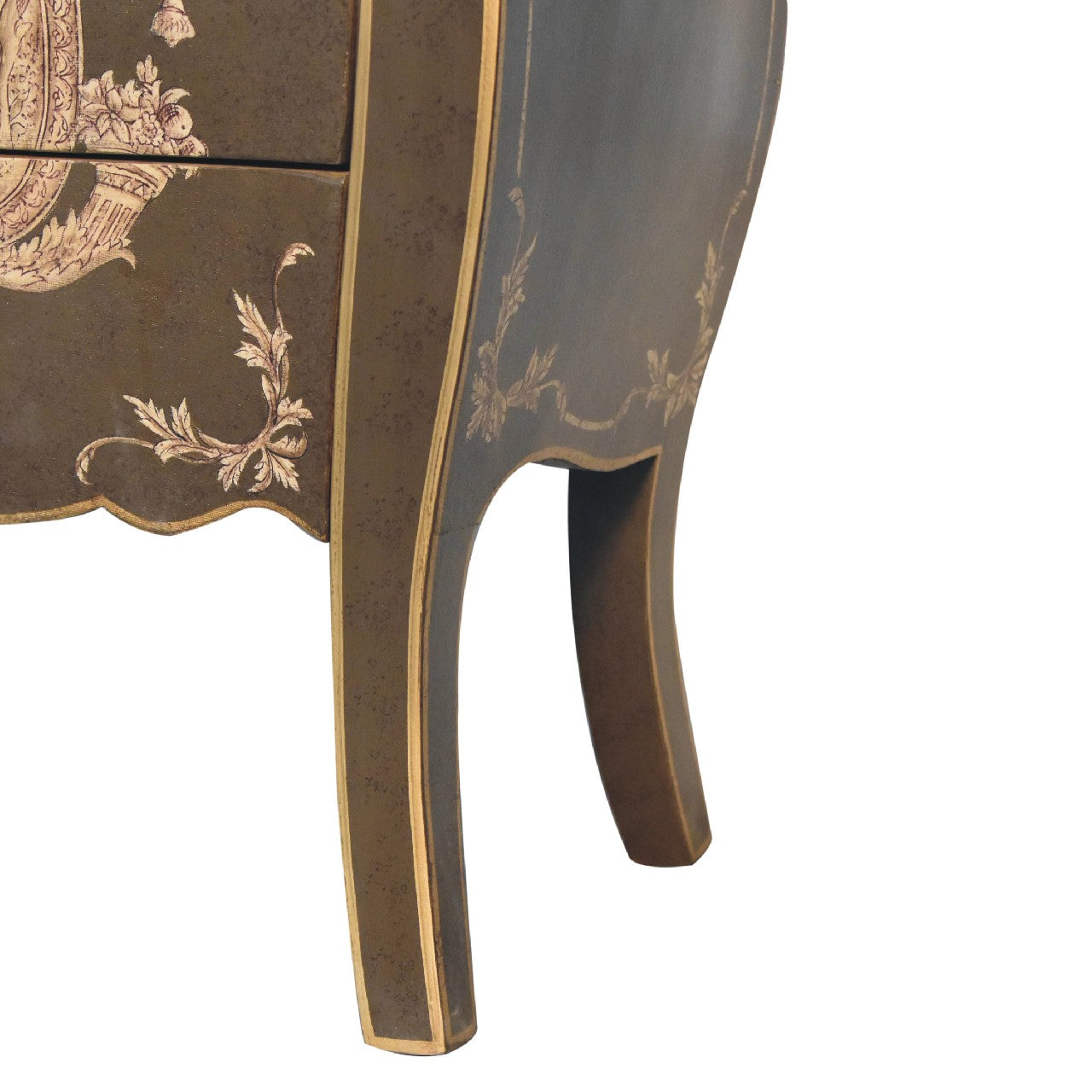 Coroner Collection Bedside Table with Crown Crest Design