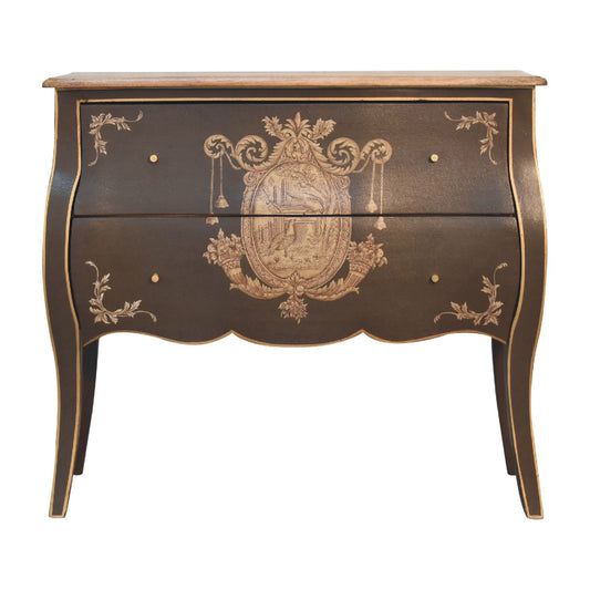 Coroner Collection Chest of Drawers with Crown Crest Design