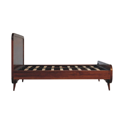 Curved Chestnut Double Bed