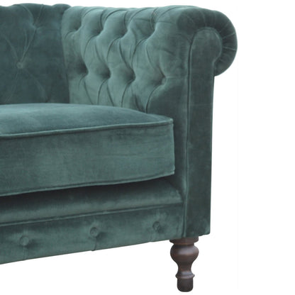 Emerald Green Velvet Chesterfield