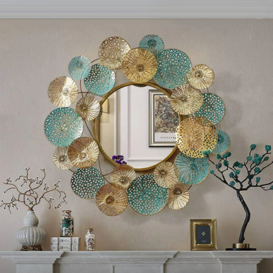 Elegant Boho Chic Circular Wall Mirror - Delight Fittings