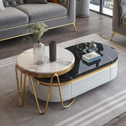 Black & White Luxury Nordic Coffee Table - Delight Fittings