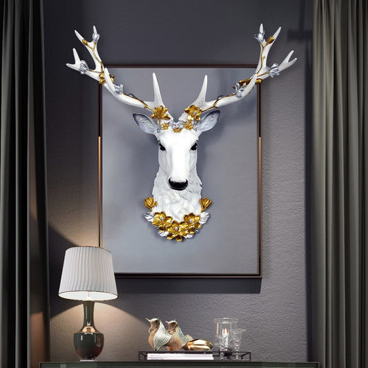 Elegant Decorated Deer Head Statue - Delight Fittings