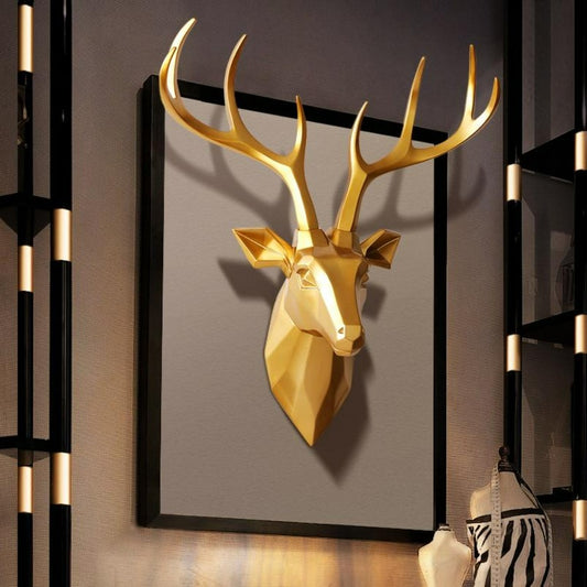 Geometric Abstract Deer Head Statue - Delight Fittings