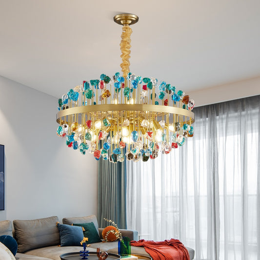 Colourful Crystals Chandelier Lightings - Delight Fittings