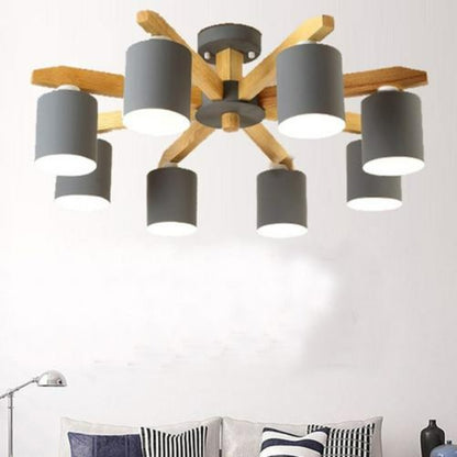 Retro Modern Wooden Chandelier - Delight Fittings