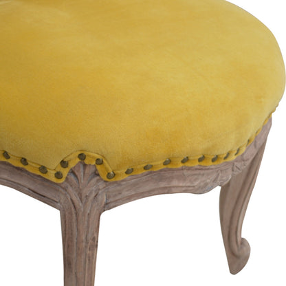 Mustard Velvet Studded Chair