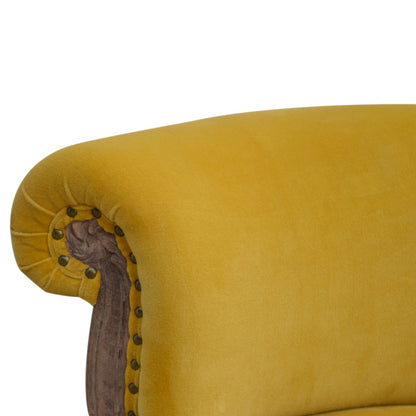 Mustard Velvet Studded Chair