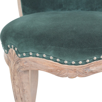 Emerald Green Velvet Studded Chair