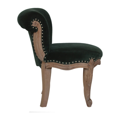 Emerald Green Velvet Studded Chair